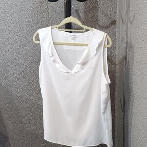 Calvin Klein Women's White Sleeveless Top